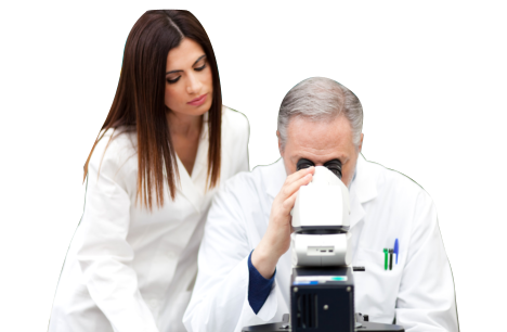 doctor and nurse examining a result